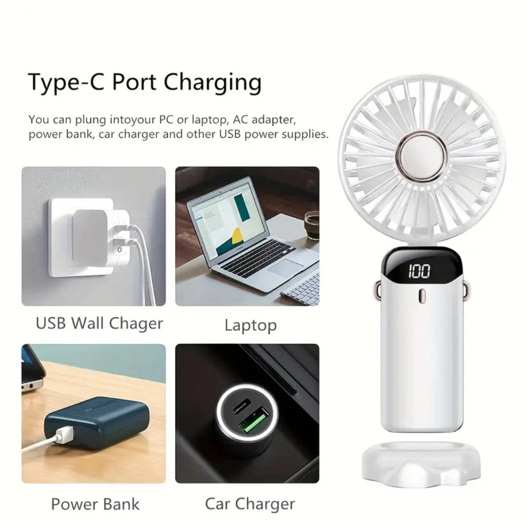 HandHeld Fan USB Rechargeable Fans 5 Speeds Mini Fan Foldable Desktop New2 PACK