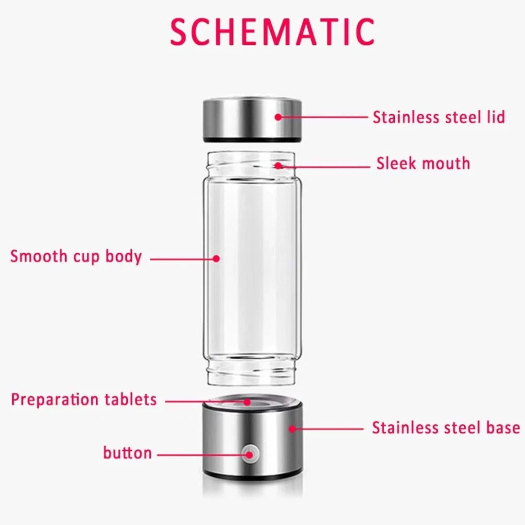 Hydrogen Water Bottle 420ml Portable Hydrogen Rich Generator Water Ionizer Maker