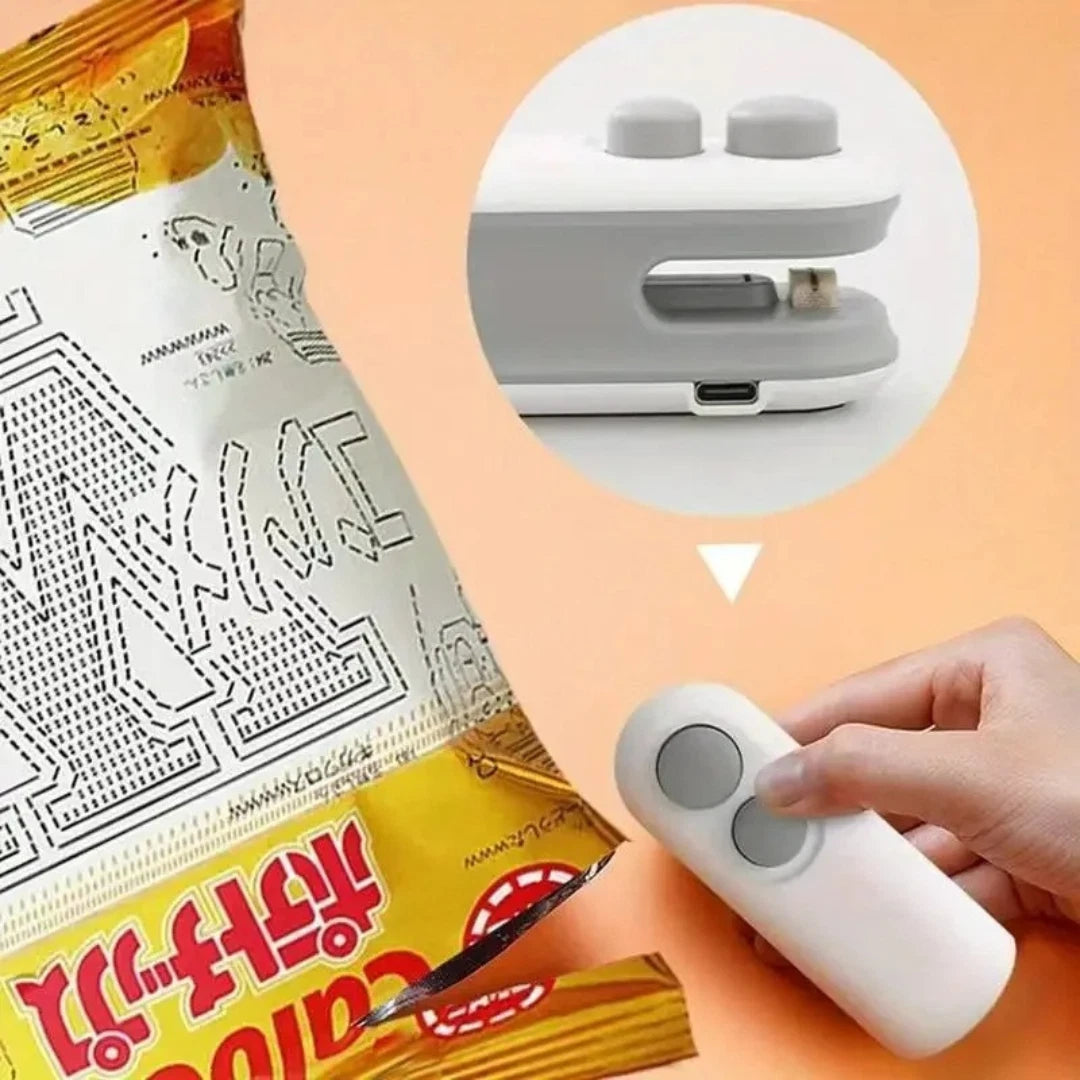 2 In 1 Mini Bag Sealer USB Charging Clip Sealing Machine for Food Preservation