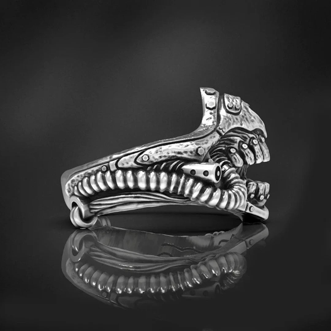 Adjustable Retro Punk Rock Mad Max Mask Rings for Men Women, Biker Skeleton Ring