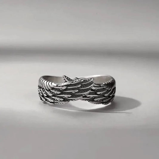 Angel Wing Ring Adjustable Guardian Boho Thumb Ring Spiritual Ring for Women Men
