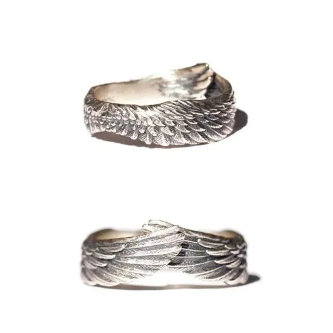 Angel Wing Ring Adjustable Guardian Boho Thumb Ring Spiritual Ring for Women Men