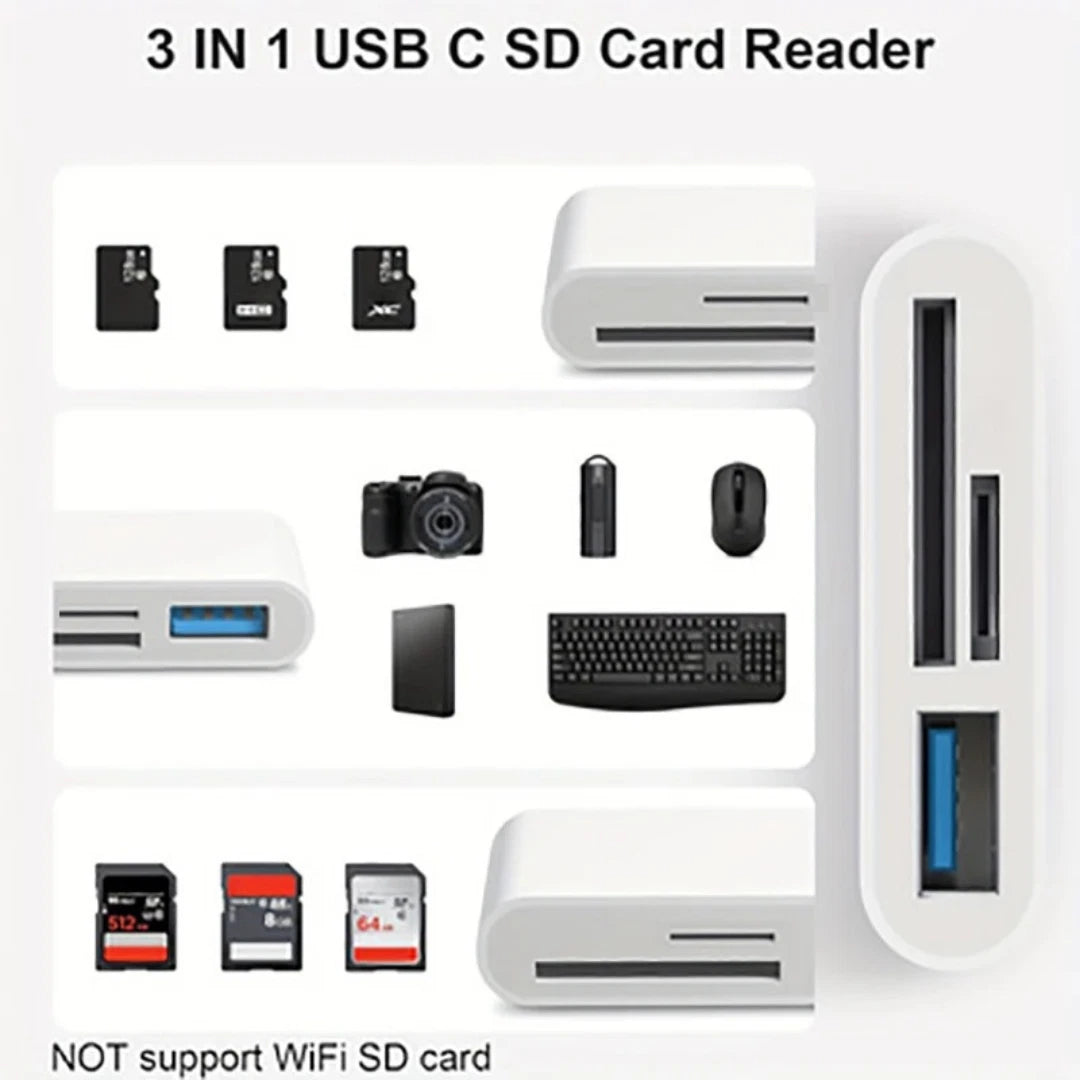 USB C SD Card Reader Micro SD to Type C OTG Adapter for SDHC SDXC TF