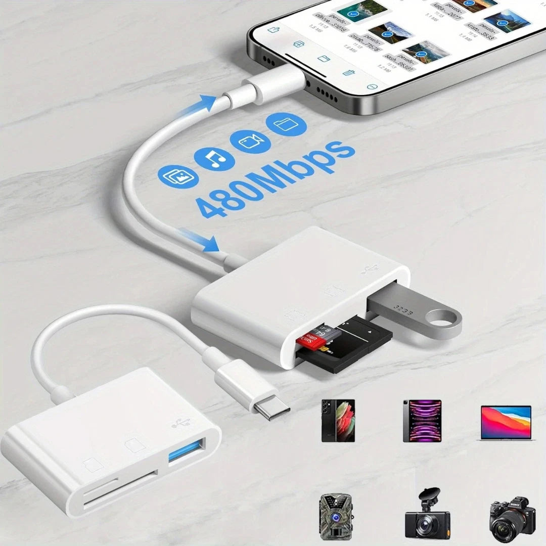 USB C SD Card Reader Micro SD to Type C OTG Adapter for SDHC SDXC TF