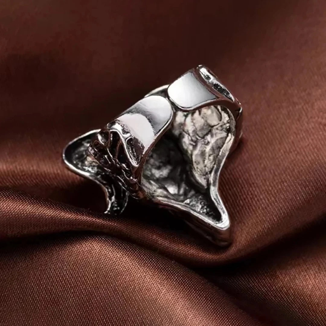 Vintage Gothic Baphomet Goat Skull Ring for Men Women Punk Style Adjustable Ring