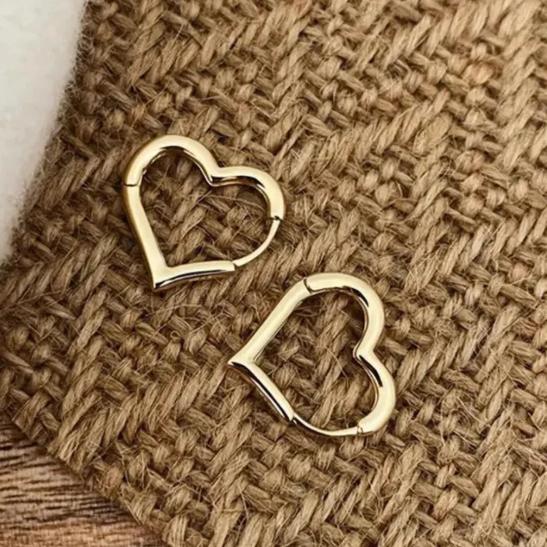 Heart Hoop Earrings Big Silver Gold Sterling Silver Women Jewellery UK
