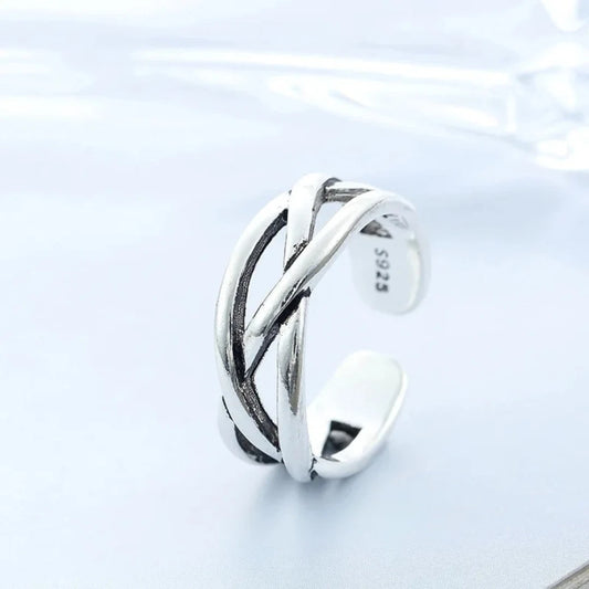 Silver Claw Crystal Shine Adjustable Ring Womens Jewellery Gift UK