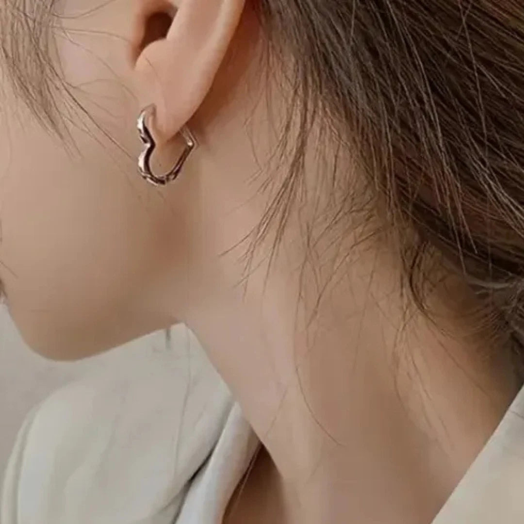 Heart Hoop Earrings Big Silver Gold Sterling Silver Women Jewellery UK