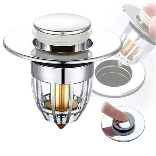 Universal Bathroom Sink Stopper Drain Filter Wash Basin Core Bounce Pop Up Plug
