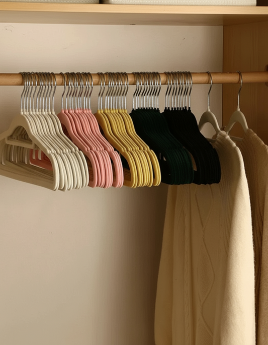 COAT CLOTHES CLOTHING HANGERS VELVET VELOUR NON SLIP FLOCKED TROUSER HANGERS NEW