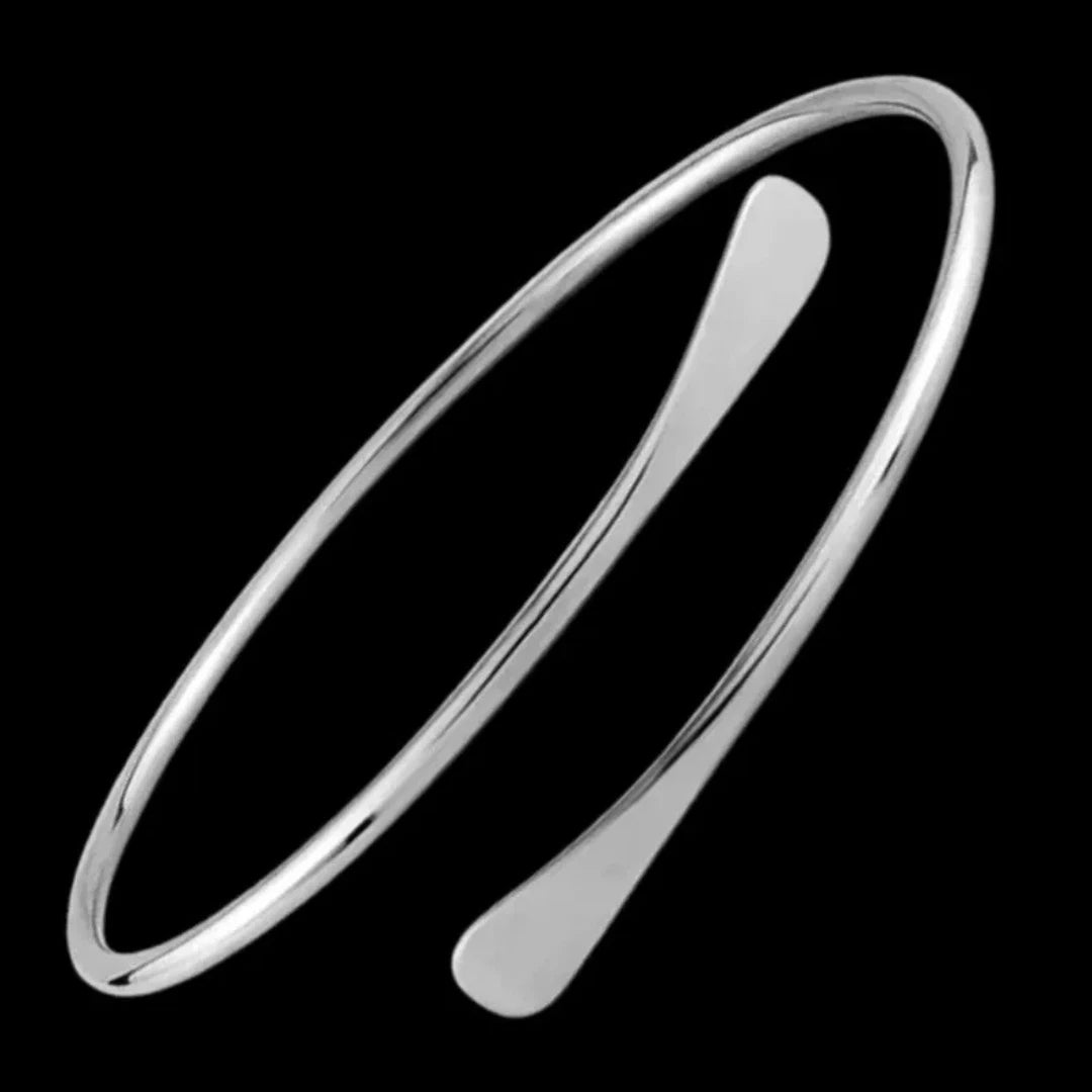 Silver Wrap Bangle Hand Crafted, Sterling Silver Bracelet for woman
