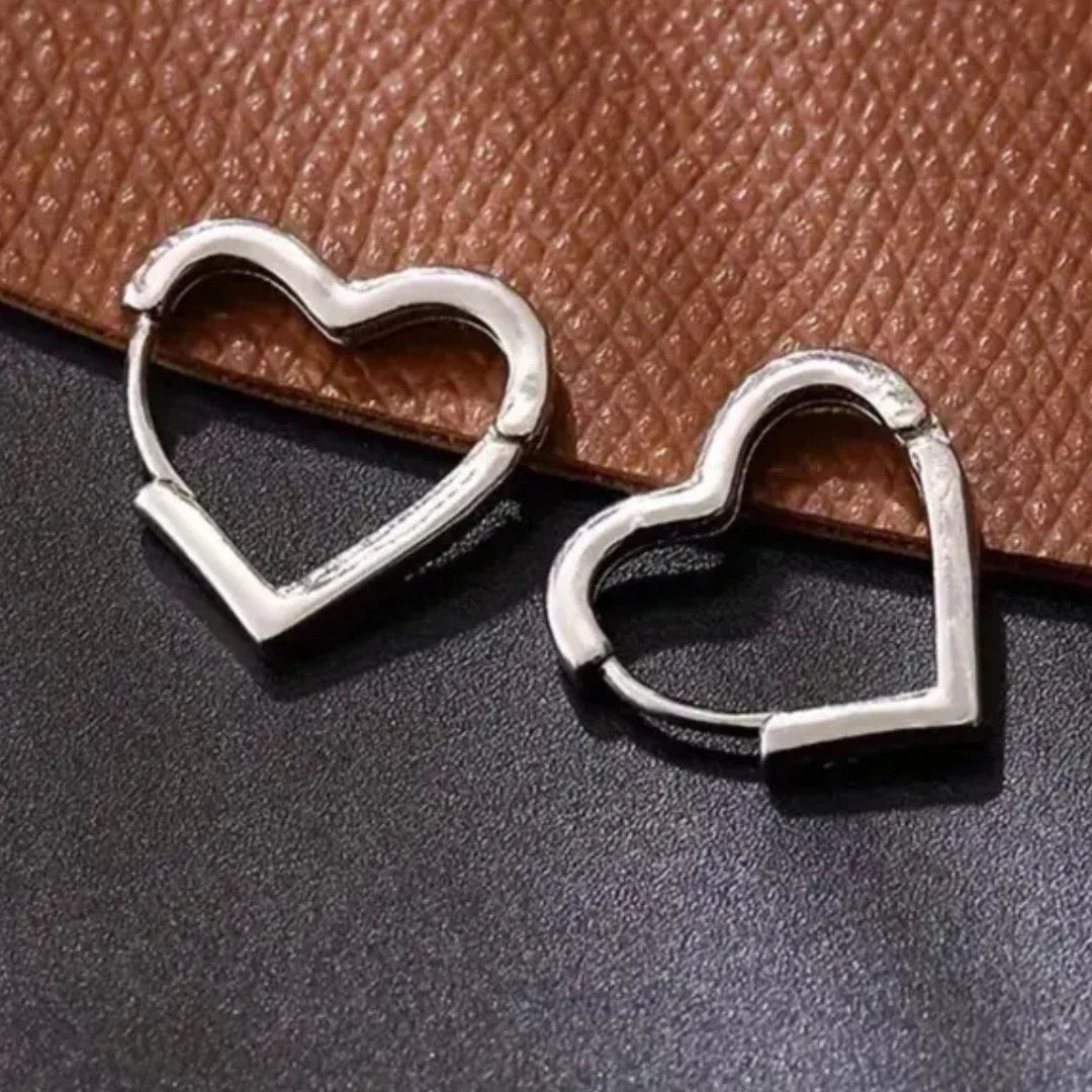 Heart Hoop Earrings Big Silver Gold Sterling Silver Women Jewellery UK