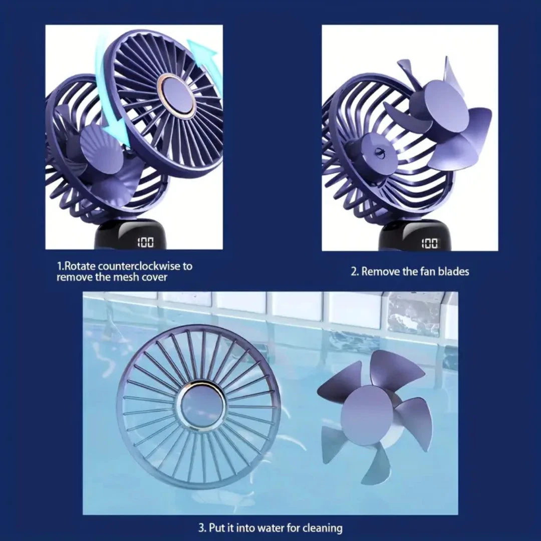 HandHeld Fan USB Rechargeable Fans 5 Speeds Mini Fan Foldable Desktop New2 PACK