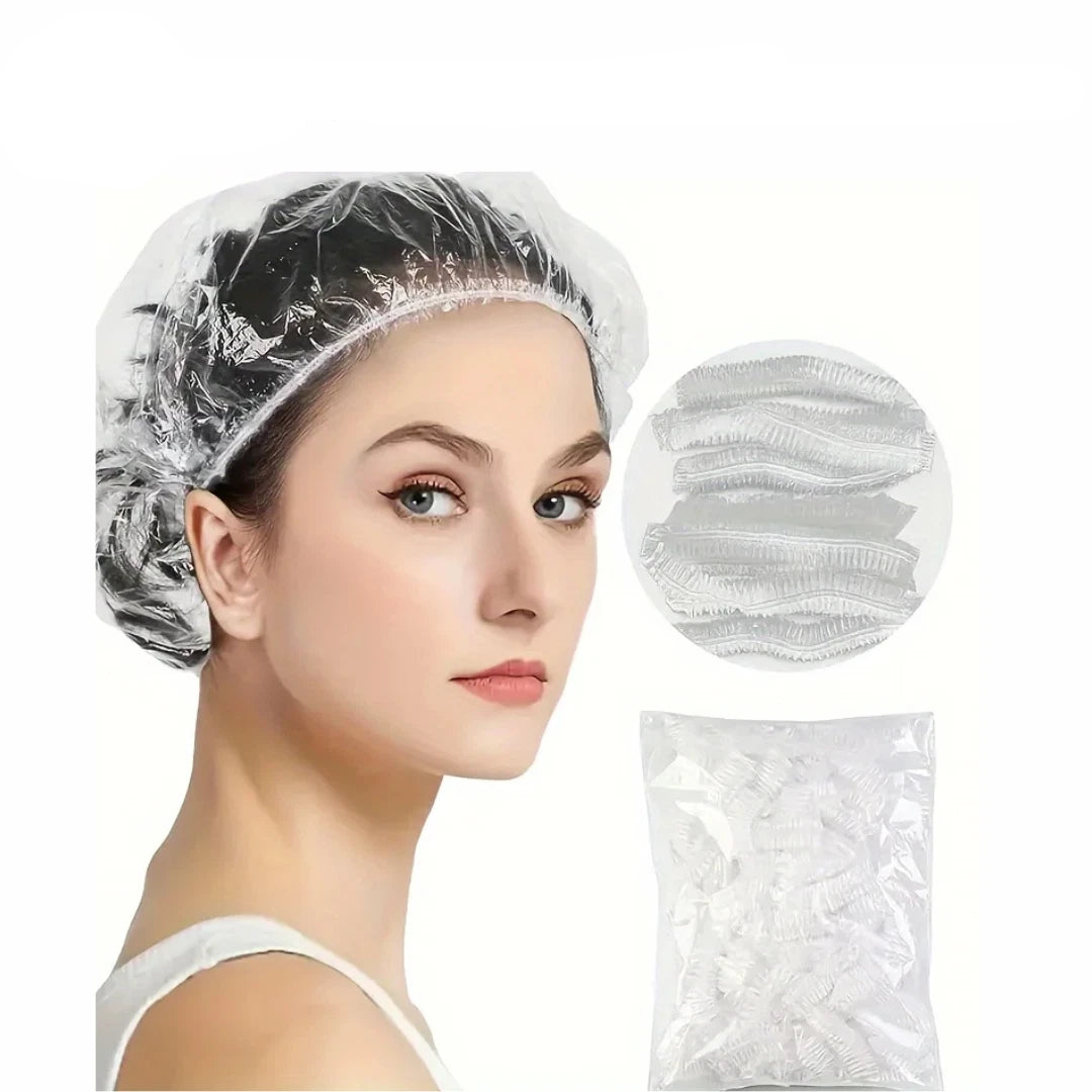 10-1000pcs Disposable Shower Bath Caps Hat Waterproof Clear Hair Free Delivery