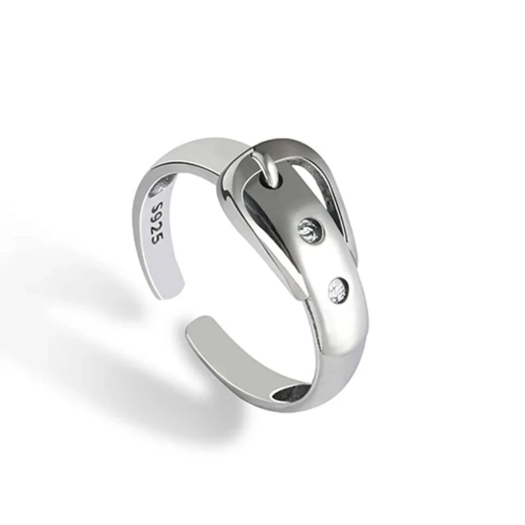 Silver Belt Ring Adjustable Ring for Girls Women Vintage Jewellery