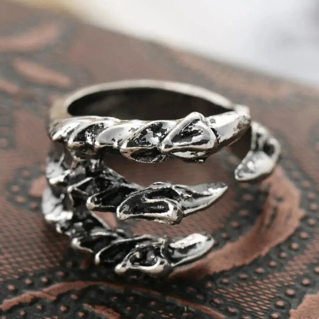 Adjustable Vintage Dragon Claw Ring for Men Women, Gothic Punk Dragon Claw Ring