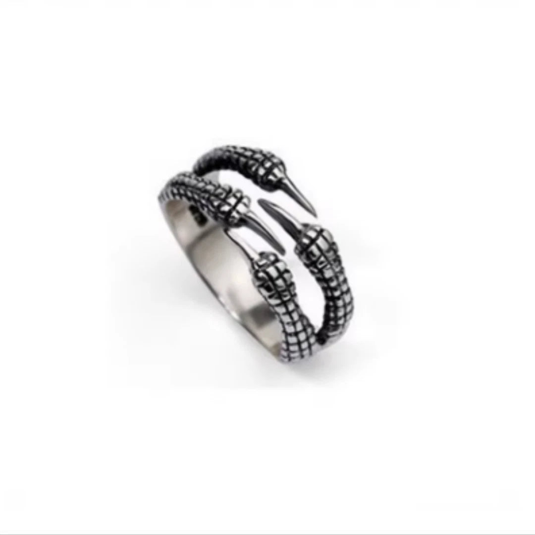 Adjustable Eagle Claw Ring, Hot Punk Silver, Vintage Gothic Biker Unisex Ring