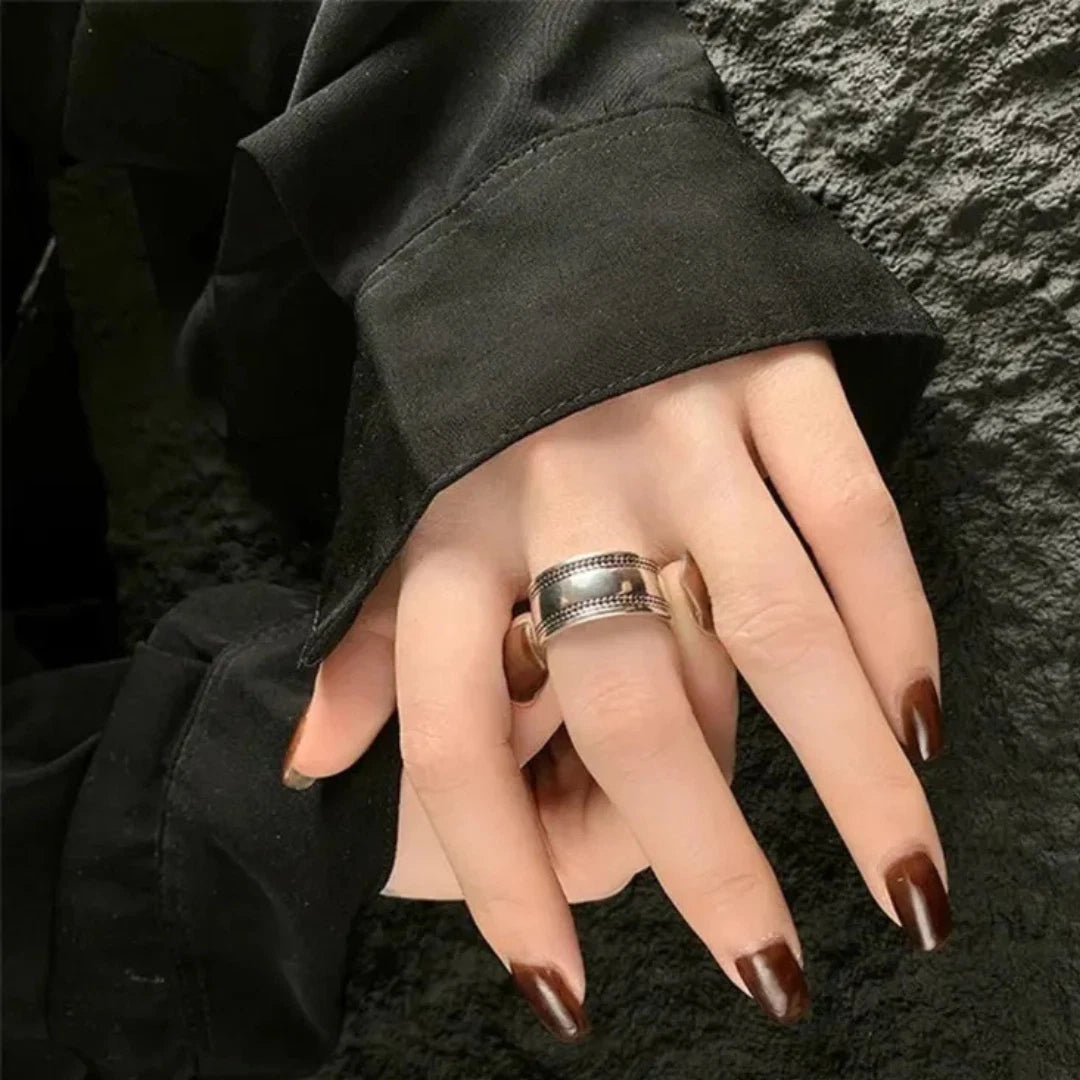 Chunky Silver Thumb Ring, Adjustable open Boho Ring, Unisex Statement Thumb Ring