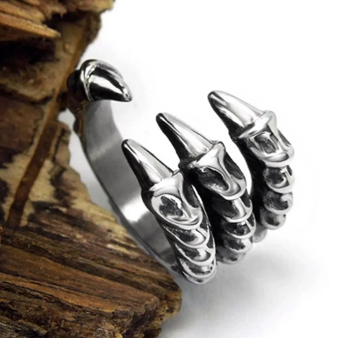 Adjustable Vintage Dragon Claw Ring for Men Women, Gothic Punk Dragon Claw Ring