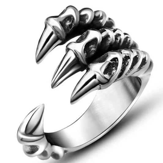 Adjustable Vintage Dragon Claw Ring for Men Women, Gothic Punk Dragon Claw Ring