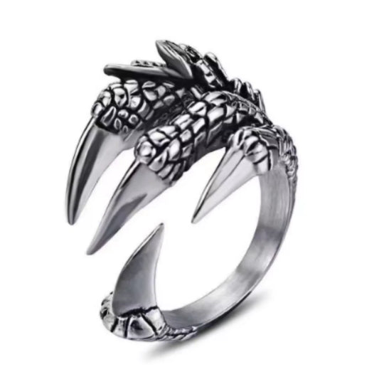 Adjustable Dragon Claws Ring , Vintage Ring, Gothic Ring,Punk Silver Unisex Ring
