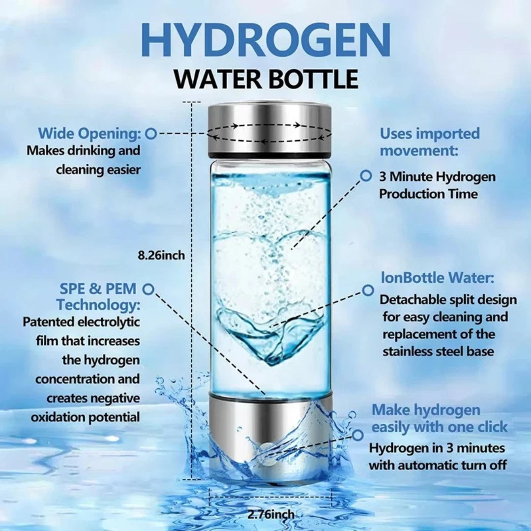 Hydrogen Water Bottle Portable Generator 420 ml rechargeable best quality UK