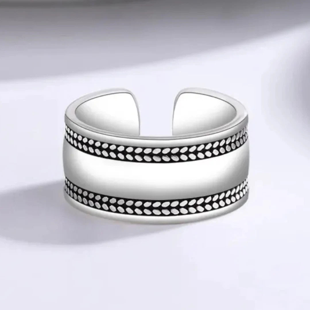 Chunky Silver Thumb Ring, Adjustable open Boho Ring, Unisex Statement Thumb Ring