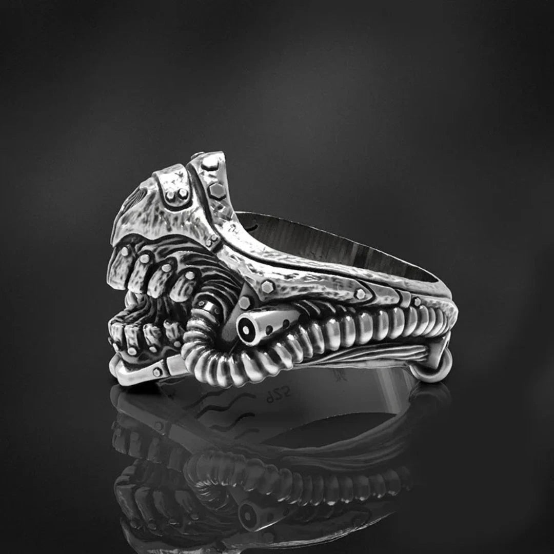 Adjustable Retro Punk Rock Mad Max Mask Rings for Men Women, Biker Skeleton Ring