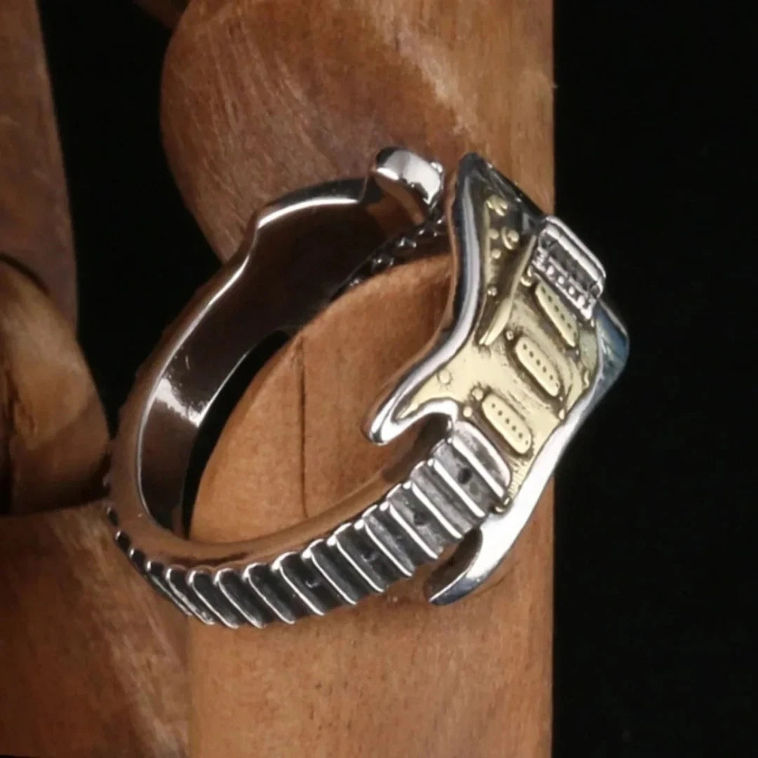 Adjustable Guitar Ring Men and Women, Rock Music Ring, Punk Vintage Guitar Ring