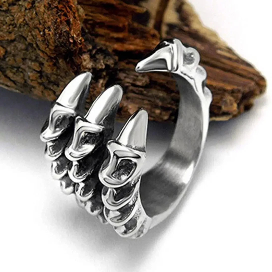Adjustable Vintage Dragon Claw Ring for Men Women, Gothic Punk Dragon Claw Ring