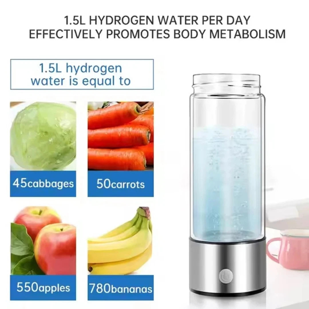 Hydrogen Water Bottle Portable Generator 420 ml rechargeable best quality UK