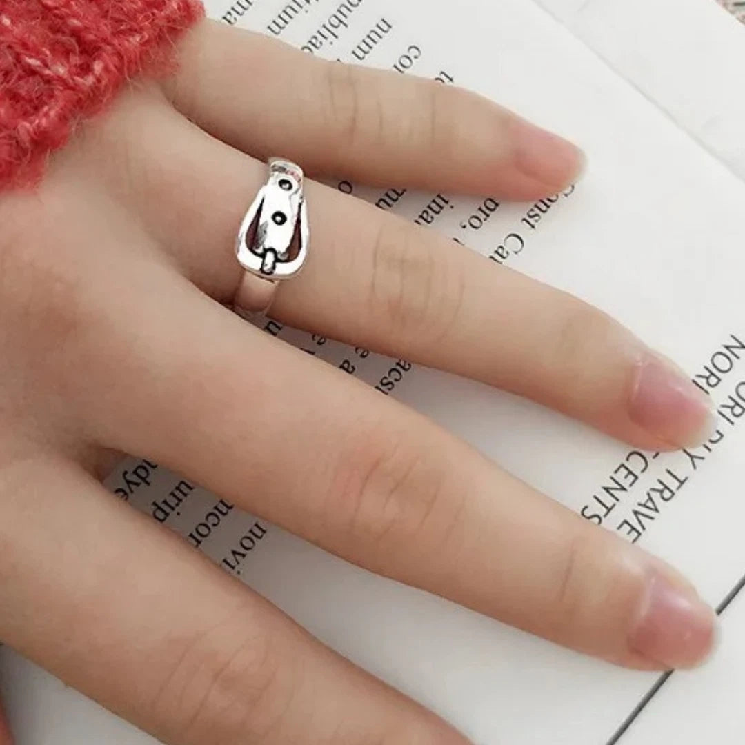 Silver Belt Ring Adjustable Ring for Girls Women Vintage Jewellery