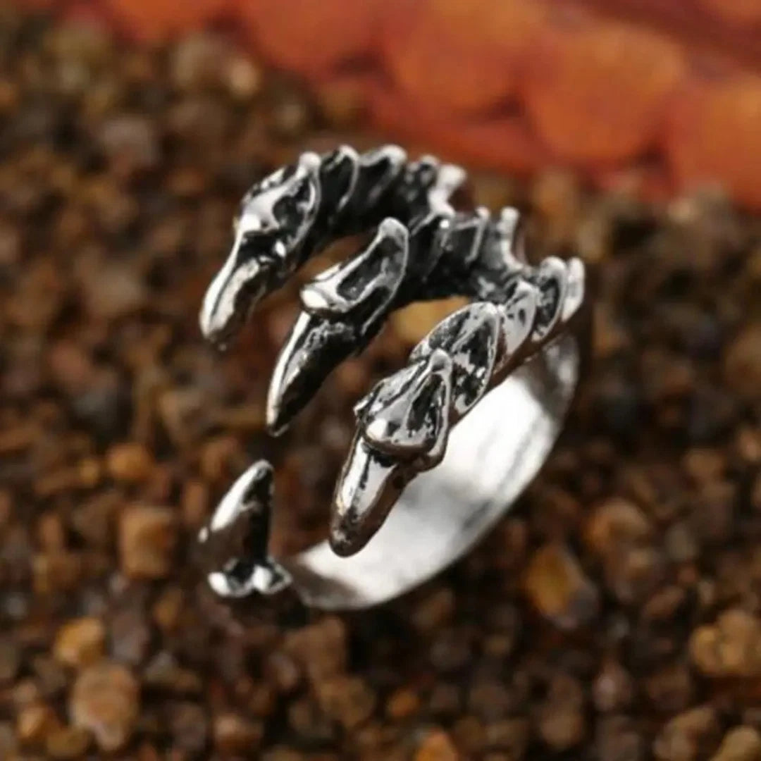 Adjustable Vintage Dragon Claw Ring for Men Women, Gothic Punk Dragon Claw Ring