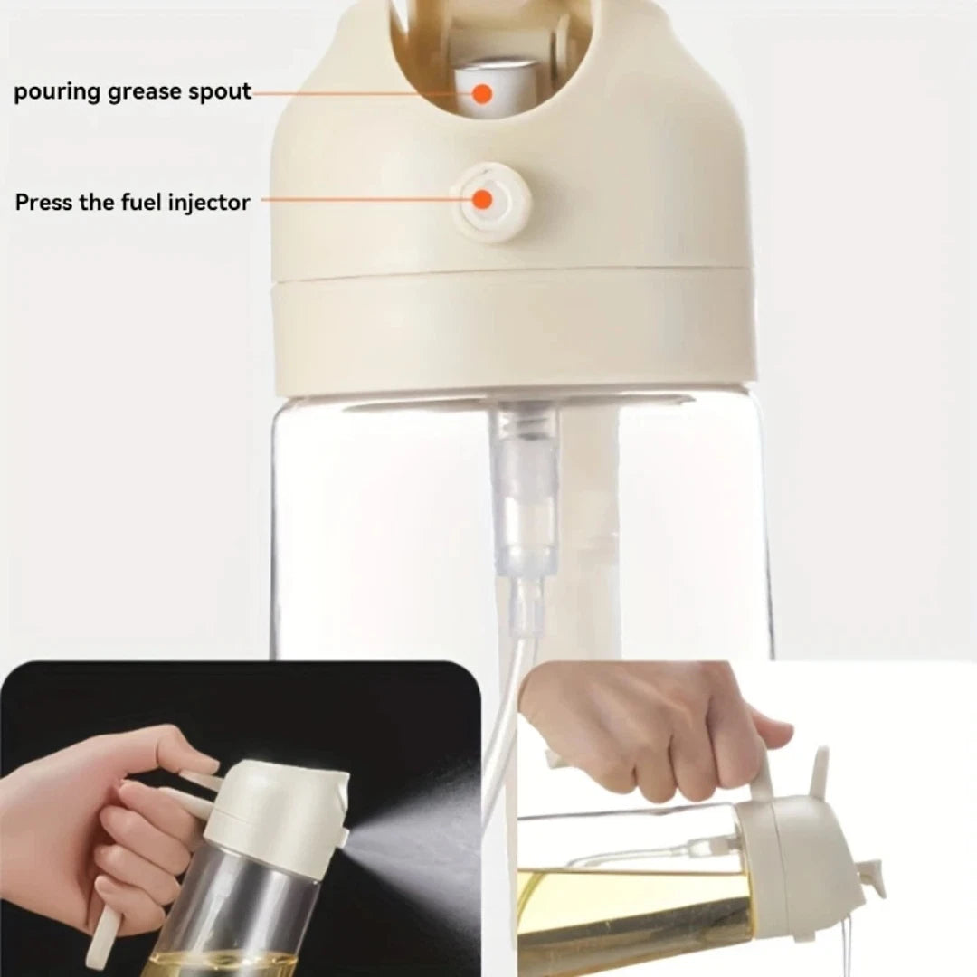 Oil Dispenser & Sprayer 2 in 1 Oil Spray Bottle for Cooking Kitchen 470ml