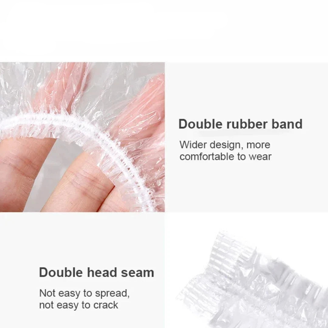 10-1000pcs Disposable Shower Bath Caps Hat Waterproof Clear Hair Free Delivery