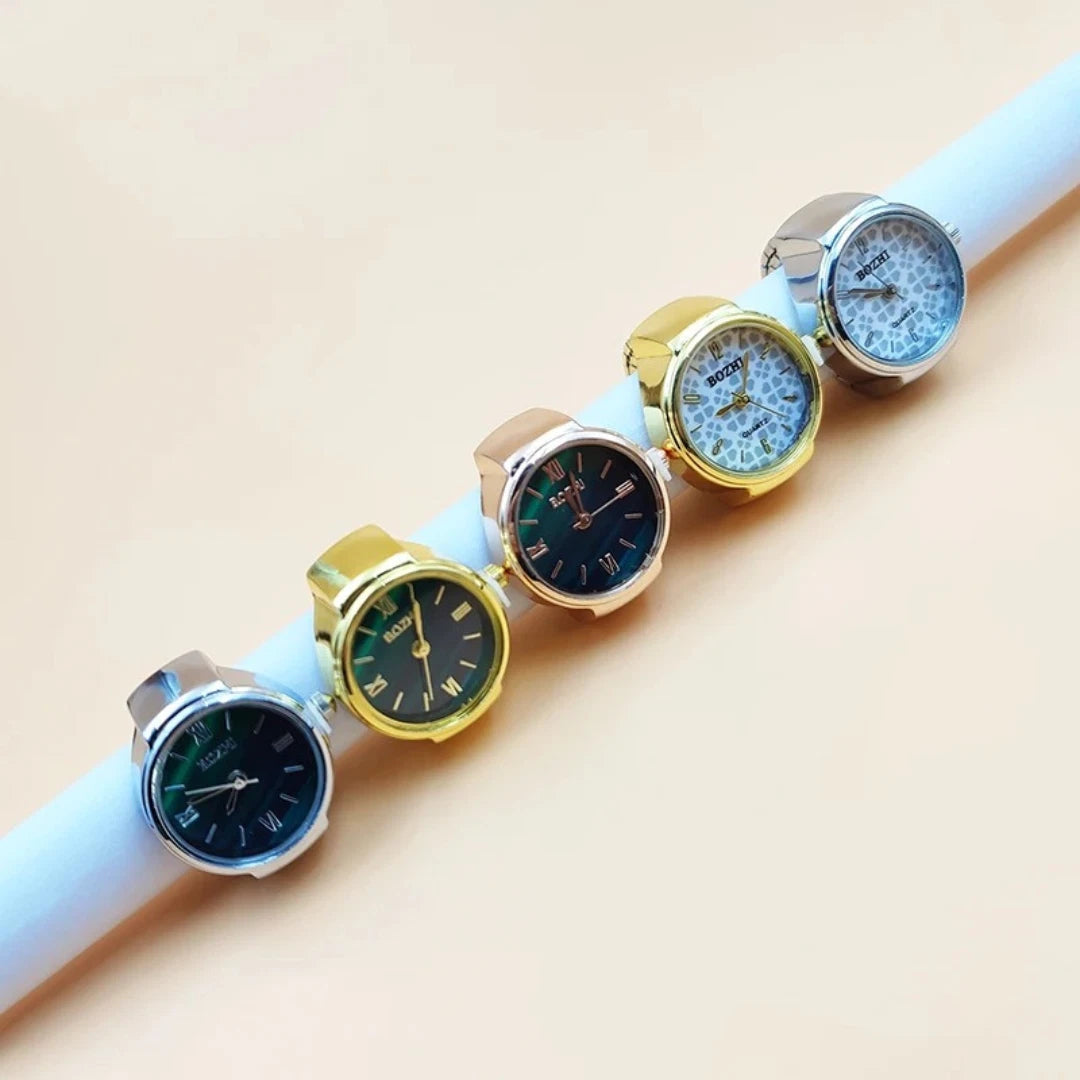 Unisex Ring Watch Round Finger Rings Elastic Stretchy Rings Digital Watch