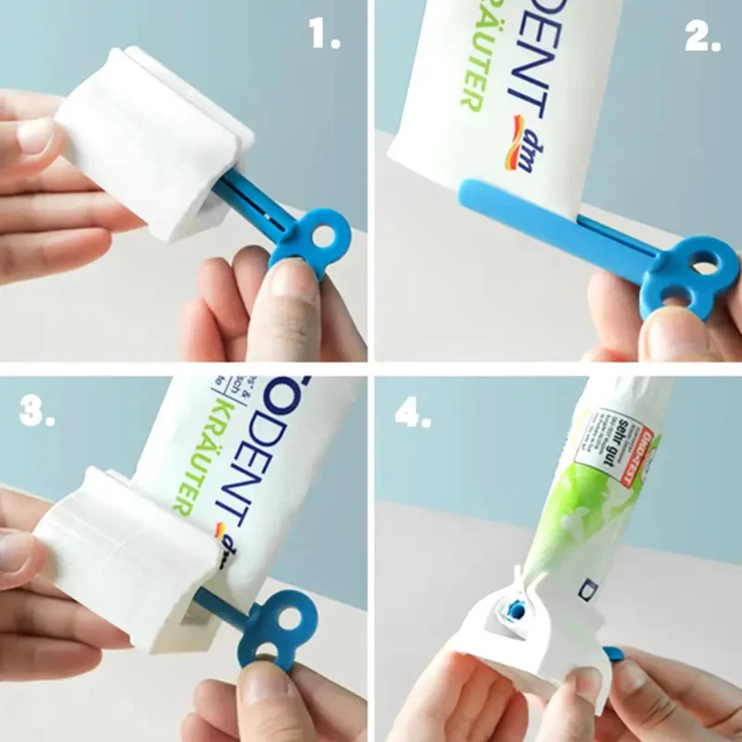 6 x Rolling Tube Toothpaste Squeezer Easy Dispenser Seat Holder Stand Bathroom