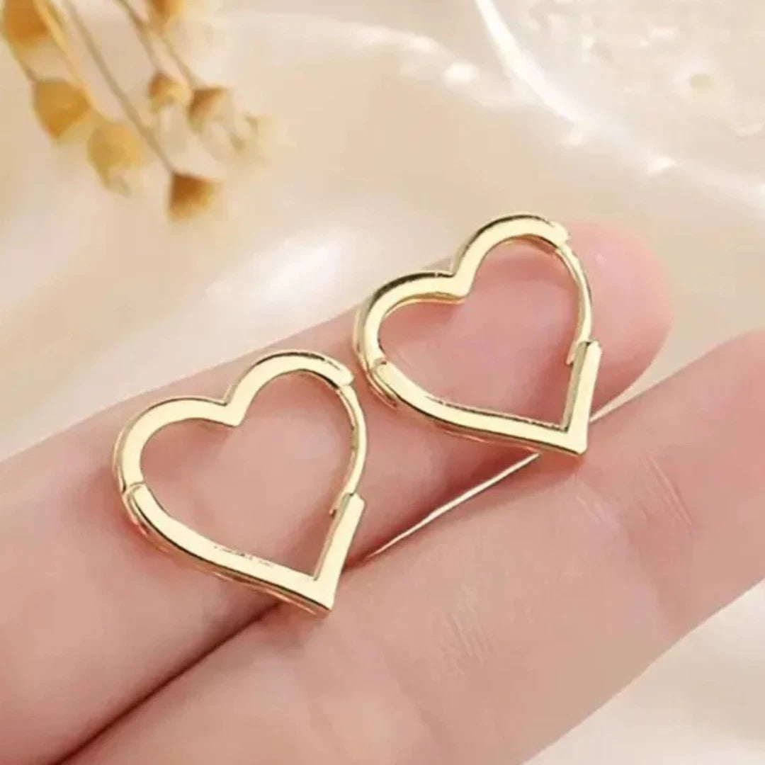 Heart Hoop Earrings Big Silver Gold Sterling Silver Women Jewellery UK