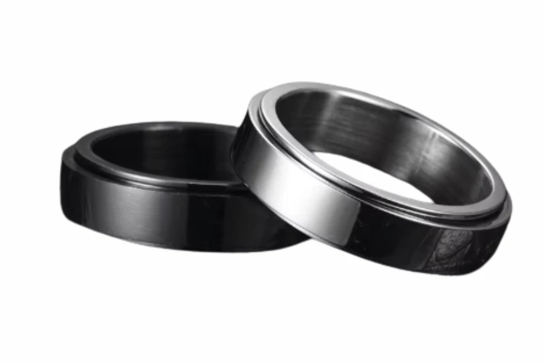 Anti-anxiety Spinner Fidget Rotating Rings Men Women Band Stainless Steel Rings
