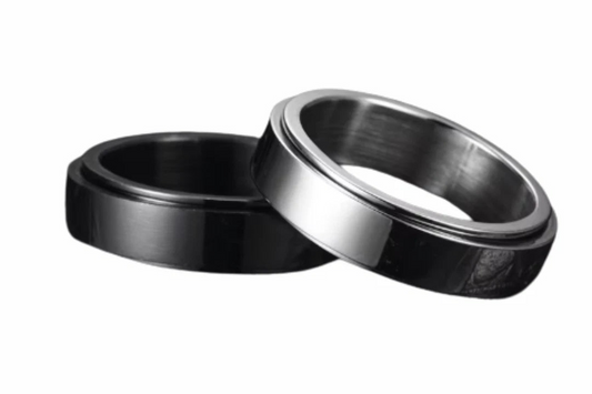 Anti-anxiety Spinner Fidget Rotating Rings Men Women Band Stainless Steel Rings
