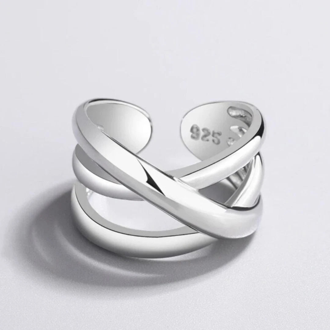 Silver Thick Abstract Matching Ring, Boho Chic Wrap Thumb Ring For Women